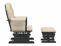vidaxl Sillón de lactancia con taburete tela blanco Crema Discount