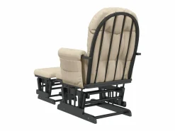 vidaxl Sillón de lactancia con taburete tela blanco Crema Discount