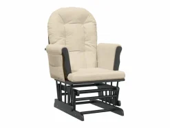 vidaxl Sillón de lactancia con taburete tela blanco Crema Discount