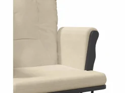 vidaxl Sillón de lactancia con taburete tela blanco Crema Discount