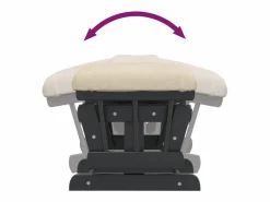 vidaxl Sillón de lactancia con taburete tela blanco Crema Discount