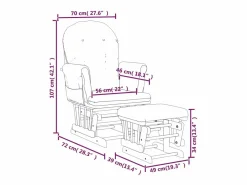 vidaxl Sillón de lactancia con taburete tela blanco Crema New