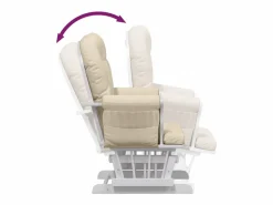 vidaxl Sillón de lactancia con taburete tela blanco Crema New