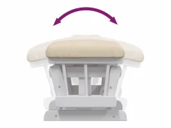 vidaxl Sillón de lactancia con taburete tela blanco Crema New