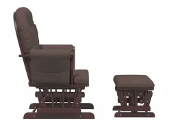 vidaxl Sillón Balancín|Sillón de lactancia con taburete tela marrón