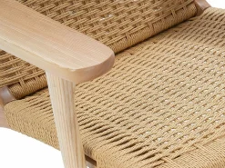 Les Tendances Sillón De Mimbre|Sillón de madera clara con cuerda natural Petunia