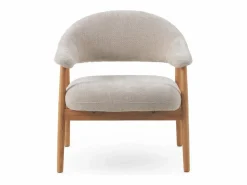 Sillón de madera de roble tapizado en Blanco Clearance