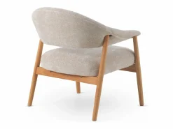 Sillón de madera de roble tapizado en Blanco Clearance