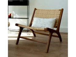 Rendez-Vous Déco Sillón de madera de teca y ratán natural - Kilka Marru00f3n