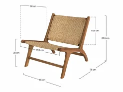 Rendez-Vous Déco Sillón de madera de teca y ratán natural - Kilka Marru00f3n