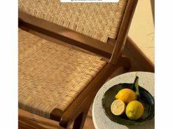 Rendez-Vous Déco Sillón de madera de teca y ratán natural - Kilka Marru00f3n