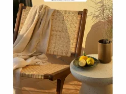Rendez-Vous Déco Sillón de madera de teca y ratán natural - Kilka Marru00f3n