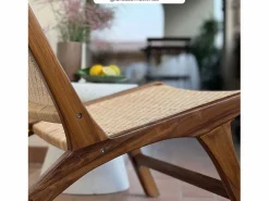 Rendez-Vous Déco Sillón de madera de teca y ratán natural - Kilka Marru00f3n