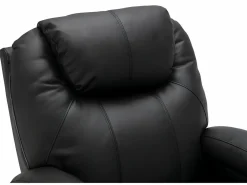 Vente-unique Sillón de masaje de piel sintética - - SILVANO - acupresión y vibraciones Negro New