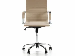 VS Venta-stock Silla De Oficina|Sillón de Oficina Croma reclinable Taupe, Piel sintética, Altura Ajustable