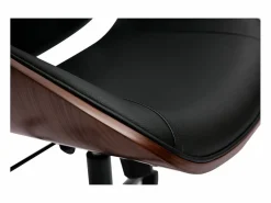 Miliboo Silla De Oficina|Sillón de oficina de dirección de diseño , madera oscura y metal MUSK