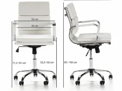 VS Venta-stock Silla De Oficina|Sillón de Oficina Fenix reclinable , Piel sintética, Altura Ajustable