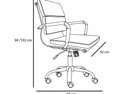 Sillón de Oficina Fenix reclinable , Piel sintética, Altura Ajustable^VS Venta-stock Sale
