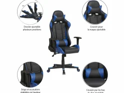 Sillón de Oficina Gaming , Piel sintética, inclinación y Altura Regulable^VS Venta-stock Outlet