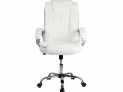 VS Venta-stock Sillón de Oficina Karen elevable y reclinable, Piel sintética, Color Blanco Hot