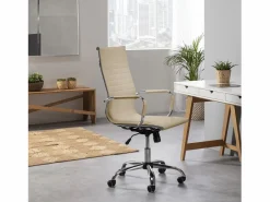 Sillón de Oficina Londres reclinable Taupe, Piel sintética, Altura Ajustable^VS Venta-stock Online