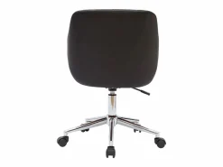 Miliboo Sillón de oficina moderno negro con madera oscura SANDRO Marru00f3n Outlet