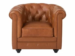 Sillón de piel de búfalo vacuno icónico CHESTERFIELD^Vente-unique Clearance