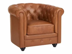 Sillón de piel de búfalo vacuno icónico CHESTERFIELD^Vente-unique Clearance