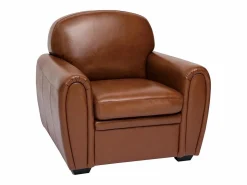 Miliboo Sillón de piel vintage marrón CLUB Marru00f3n Sale