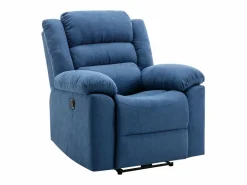 Vente-unique Sillón de relajación eléctrico de tela BUROLO Azul Hot