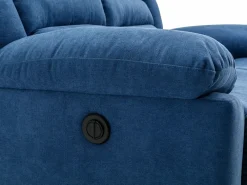 Vente-unique Sillón de relajación eléctrico de tela BUROLO Azul Hot
