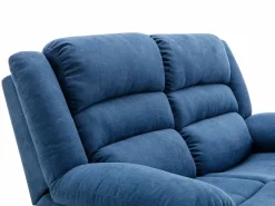 Vente-unique Sillón de relajación eléctrico de tela BUROLO Azul Hot