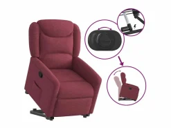 Sillón de relax | Silla | Sillón reclinable elevable tela tinto SHL4659 Rojo Hot