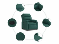 Sillón Relax|Sillón de relax | Silla | Sillón reclinable eléctrico tela verde oscuro SHL4714