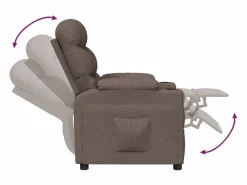 Sillón Relax|Sillón de relax | Silla | Sillón reclinable de tela gris taupe SHL9538