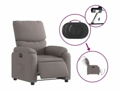 Sillón de relax | Silla | Sillón reclinable eléctrico tela gris taupé SHL8152^ Hot