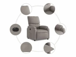 Sillón de relax | Silla | Sillón reclinable eléctrico tela gris taupé SHL8152^ Hot