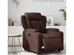 Sillón de relax | Silla | Sillón reclinable eléctrico de cuero sintético marrón SHL7229^ Outlet