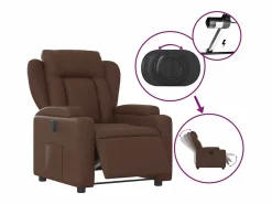 Sillón de relax | Silla | Sillón reclinable eléctrico de cuero sintético marrón SHL7229^ Outlet