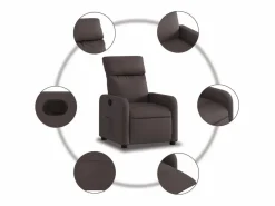 Sillón Relax|Sillón de relax | Silla | Sillón reclinable de tela marrón oscuro SHL6057