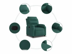 Sillón de relax | Silla | Sillón reclinable de tela verde oscuro SHL4912 Verde pino Clearance