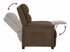Sillón de relax | Silla | Sillón reclinable de tela marrón SHL6318^ Online