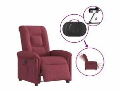 Sillón de relax | Silla | Sillón reclinable eléctrico tela tinto SHL9106 Rojo Clearance