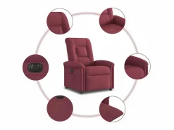 Sillón de relax | Silla | Sillón reclinable eléctrico tela tinto SHL9106 Rojo Clearance