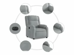 Sillón de relax | Silla | Sillón reclinable eléctrico tela claro SHL4075^ Best