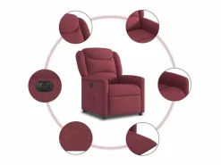 Sillón de relax | Silla | Sillón reclinable eléctrico tela tinto SHL3261 Rojo Clearance