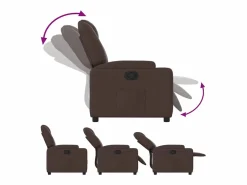 Sillón de relax | Silla | Sillón reclinable de tela marrón oscuro SHL2487^