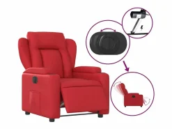 Sillón de relax | Silla | Sillón reclinable eléctrico de cuero sintético SHL2589 Rojo Best