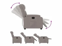 Sillón de relax | Silla | Sillón reclinable de tela gris taupe SHL8517 Topo New