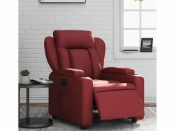 Sillón de relax | Silla | Sillón reclinable eléctrico de cuero sintético tinto SHL2159 Rojo Best
